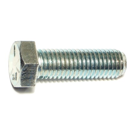 Grade 5, 5/8-11 Hex Head Cap Screw, Zinc Plated Steel, 2 In L, 4 PK